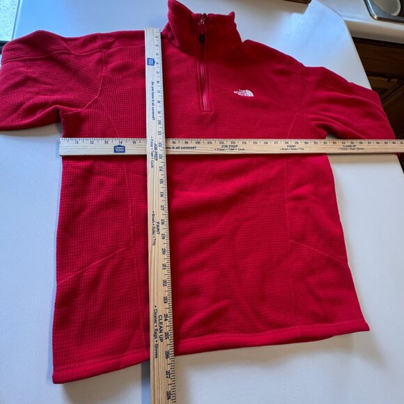 The North Face 1/4 Zip Pullover Mens Med Red Waffle Fleece Athleisure Outdoors - Picture 5 of 12